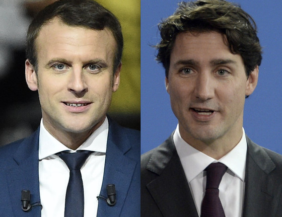 Emmanuele Macron, Justin Trudeau Emmanuele Macron, Justin Trudeau